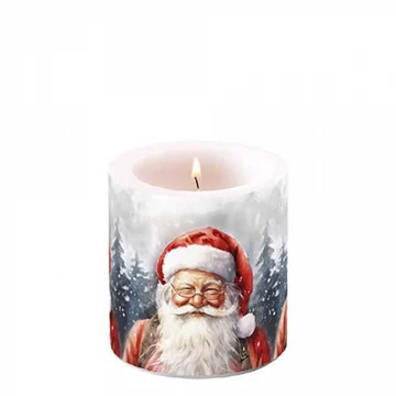 Happy Santa átvilágítós gyertya 8x7,5cm, AMB.39219075
