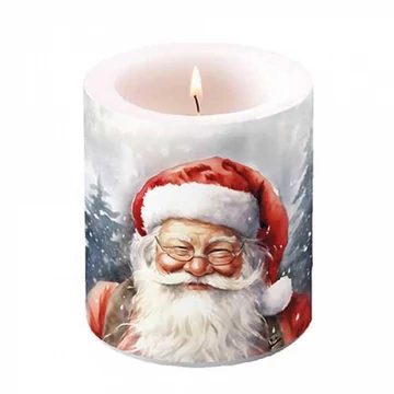 Happy Santa átvilágítós gyertya 10x10xcm, AMB.39319075