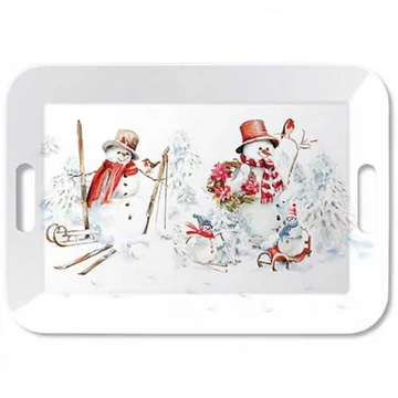Sporty snowmen műanyag nagytálca 33x47cm, AMB.33920095