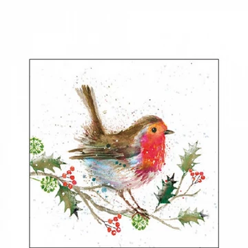 Winter robin papírszalvéta 25x25cm, 20db-os, AMB.32520115