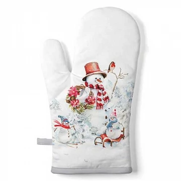 Sporty snowmen edényfogó kesztyű 18x30cm, 100% pamut, AMB.36420095