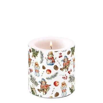 Playing outside white átvilágítós gyertya 8x7,5cm, AMB.39220135