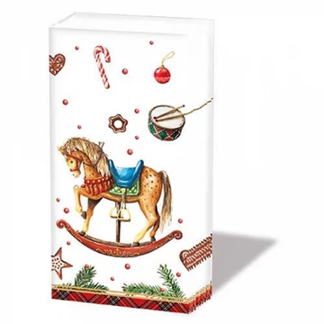 Classic rocking horse white papírzsebkendő 10db-os, AMB.32220040