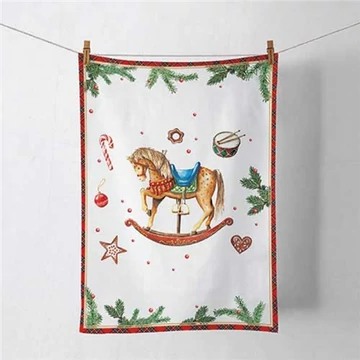 Classic rocking horse white konyharuha 50x70cm, 100% pamut, AMB.37820040