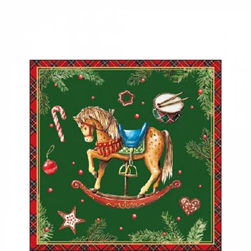 Classic rocking horse green papírszalvéta 25x25cm, 20db-os, AMB.32520041 Classic rocking horse green papírszalvéta 25x25cm, 20db-os, AMB.32520041