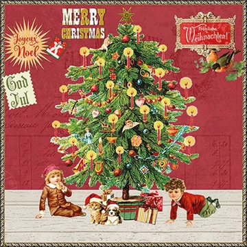 Under the X-Mas tree red papírszalvéta 33x33cm, 20db-os, AMB.33320134