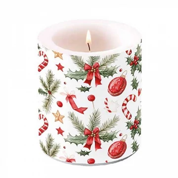 Christmas Elements átvilágítós gyertya 10x10xcm, AMB.39320290