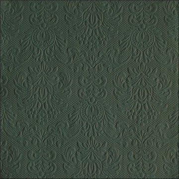 Elegance deep forest green dombornyomott papírszalvéta 33x33cm,15db-os, AMB.13318068