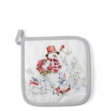 Sporty snowmen edényalátét 20x20cm, 100% pamut, AMB.36520095
