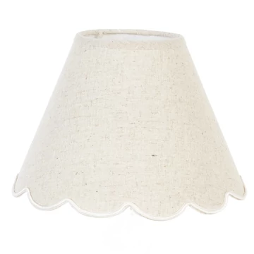 Műanyag lámpabúra textil borítással 22x16cm,natúr hullámos aljú, CLEEF.6LAK0028