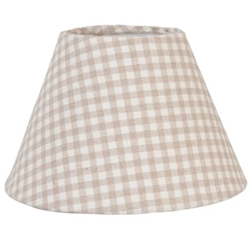 Műanyag lámpabúra textil borítással 23x15cm, drapp kockás, CLEEF.6LAK0085