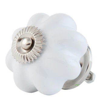 Ajtófogantyú kerámia gomb 4cm,fehér , CLEEF.63514