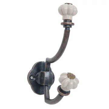 Fémfogas 4x8x12cm,porcelángombbal, CLEEF.6Y2071