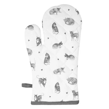 Edényfogó kesztyű 18x30cm, pamut, Cats, CLEEF.CAK44