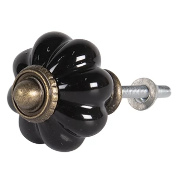 Ajtófogantyú 4cm kerámia,fekete, CLEEF.64387 Ajtófogantyú 4cm kerámia,fekete, CLEEF.64387