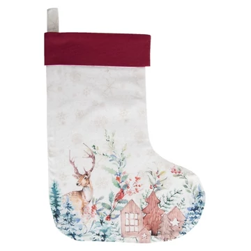 Kandallócsizma 30x40cm, pamut, Dearly Christmas, CLEEF.DCH203