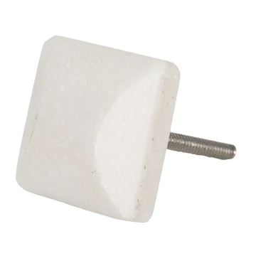 Ajtófogantyú szögletes, fehér kő, 3x3cm, CLEEF.64696 Ajtófogantyú szögletes, fehér kő, 3x3cm, CLEEF.64696