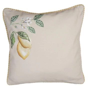 Párnahuzat 40x40cm,100% pamut,Lemons & Leafs, CLEEF.LEL21
