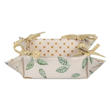 Kenyérkosár 35x35x8cm,100% pamut,Lemons & Leafs, CLEEF.LEL47