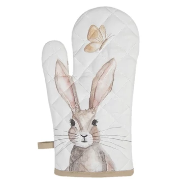Edényfogó kesztyű 18x30cm,100% pamut,Rustic Easter Bunny, CLEEF.REB44