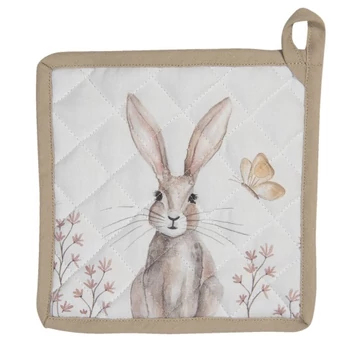 Edényalátét 20x20cm,100% pamut,Rustic Easter Bunny, CLEEF.REB45