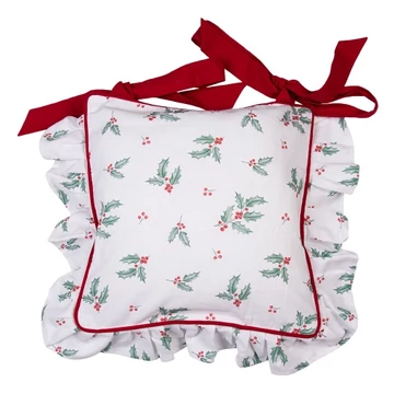 Párnahuzat kötős 40x40cm, pamut, Holly Christmas, CLEEF.HCH25