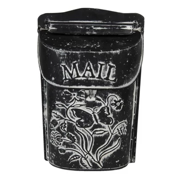 Fém postaláda 22x37x33cm,fekete alapon virágos-pillangós, CLEEF.6Y4791 Fém postaláda 22x37x33cm,fekete alapon virágos-pillangós, CLEEF.6Y4791