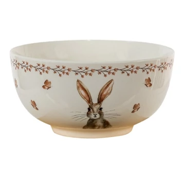Porcelán tálka 14cm nyuszis,Rustic Easter Bunny, CLEEF.REBBO