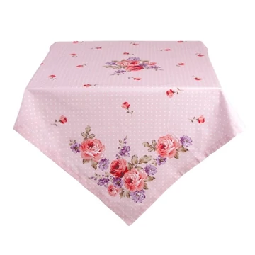Asztalterítő 100x100cm, 100% pamut,Dotty Rose, CLEEF.DTR01