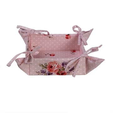 Kenyérkosár 35x35cm, 100% pamut, Dotty Rose, CLEEF.DTR47