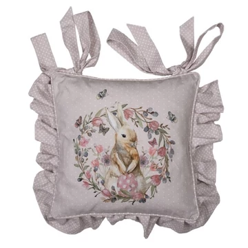 Párnahuzat kötős 40x40cm, 100% pamut,Happy Bunny, CLEEF.HBU25