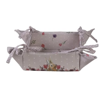 Kenyérkosár 35x35cm, 100% pamut, Happy Bunny, CLEEF.HBU47