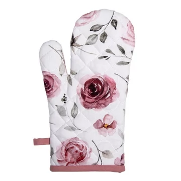 Edényfogó kesztyű 18x30cm, 100% pamut,Rustic Rose, CLEEF.RUR44