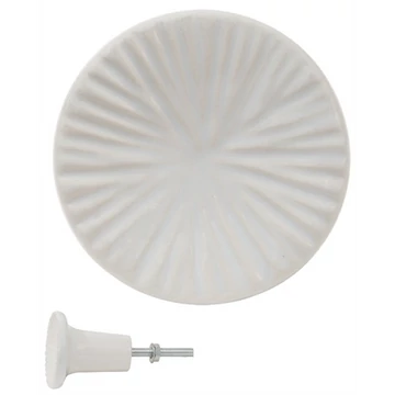 Kerámia ajtófogantyú fehér, bordázott, 4x3cm, CLEEF.65068 Kerámia ajtófogantyú fehér, bordázott, 4x3cm, CLEEF.65068