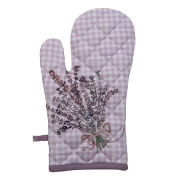 Edényfogó kesztyű 18x30cm, 100% pamut, Lavender Garden, CLEEF.LAG44