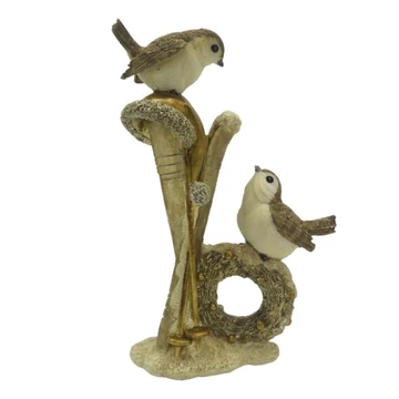 Síléc koszorúval, madarakkal, műanyag dekorfigura, 11x5x18cm, CLEEF.6PR4864