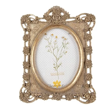 Arany színű rózsás képkeret 20x2x27/10x15cm, műanyag, CLEEF.2F0991