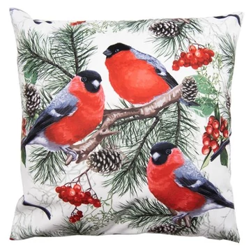 Textil párnahuzat 45x45cm,100% polyester,madarak fenyőágon, CLEEF.KT021.312