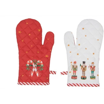 Edényfogó kesztyű gyerek,100% pamut, Happy Little Christmas, CLEEF.HLC44K