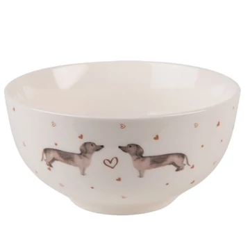 Porcelántálka 500ml, 14x7cm,Dachshund Love, CLEEF.DHLBO