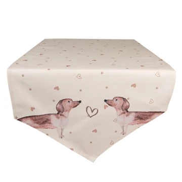 Asztali futó 50x160cm, 100% pamut,Dachshund Love, CLEEF.DHL65