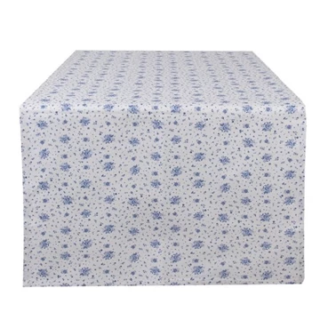 Asztali futó 50x140cm 100% pamut, Blue Rose Blooming, CLEEF.BRB64