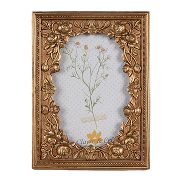 Arany színű rózsás képkeret 17x22/13x18cm, műanyag, CLEEF.2F1041