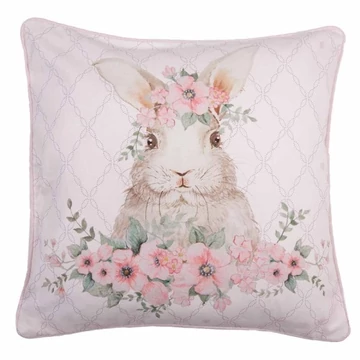Párnahuzat 40x40cm, 100% pamut, Flower Easter Bunny, CLEEF.FEB21-1