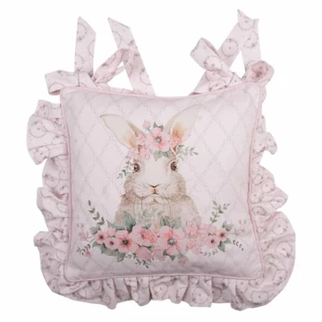 Párnahuzat kötős 40x40cm, 100% pamut, Flower Easter Bunny, CLEEF.FEB25-1