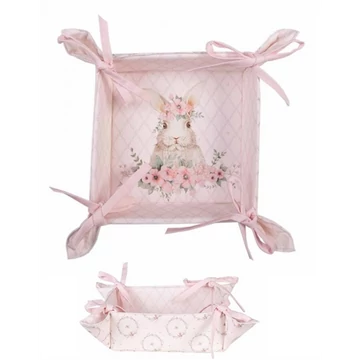 Kenyérkosár 35x35x8cm, 100% pamut, Floral Easter Bunny, CLEEF.FEB47-1