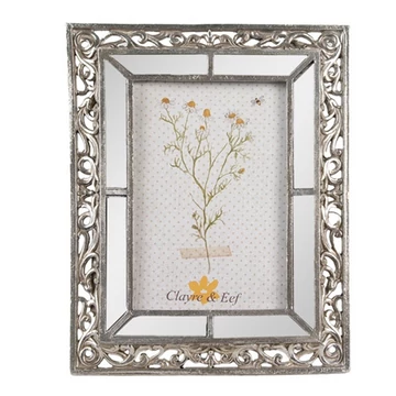 Képkeret ezüstös indás, 17x22/10x15cm, műanyag, CLEEF.2F1135