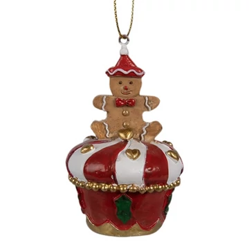 Mézeskalácsos muffin 5x8cm, műanyag függődísz, CLEEF.6PR4208