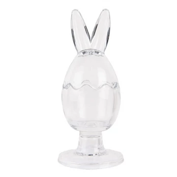 Nyuszifüles talpas bonbonier, 10x22cm, üveg, CLEEF.6GL4948 Nyuszifüles talpas bonbonier, 10x22cm, üveg, CLEEF.6GL4948