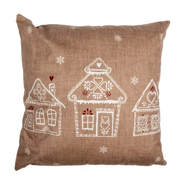 Párnahuzat 45x45cm, polyester, Gingerbread Bliss, CLEEF.GBB22